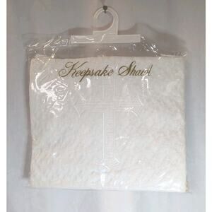NWT Vintage White Keepsake Infant Shawl Christening Blanket